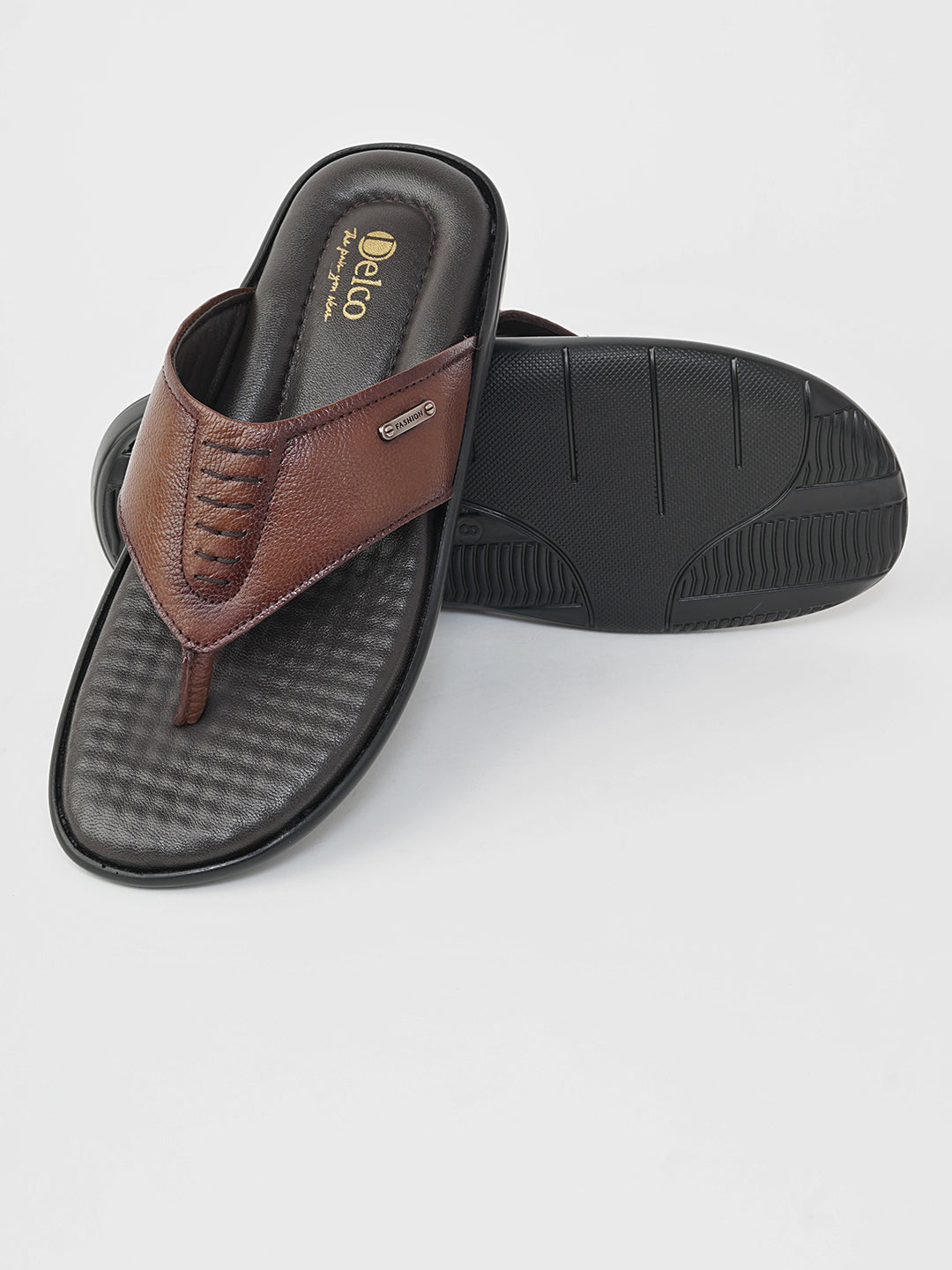 Delco Men Breeze Leather Chappal
